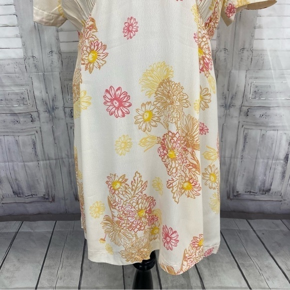 Free People Size Small Hawaii Mini Dress Swing Skirt V Neck Short Sleeve Pockets - Picture 7 of 14
